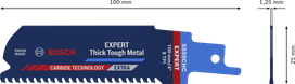 BoschEXPERT 厚实耐用金属 S 555 CHC 往复锯片。